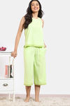 Zivame 2 Mile Fashion Knit Cotton Capri Set - Shadow Lime — thumbnail 2
